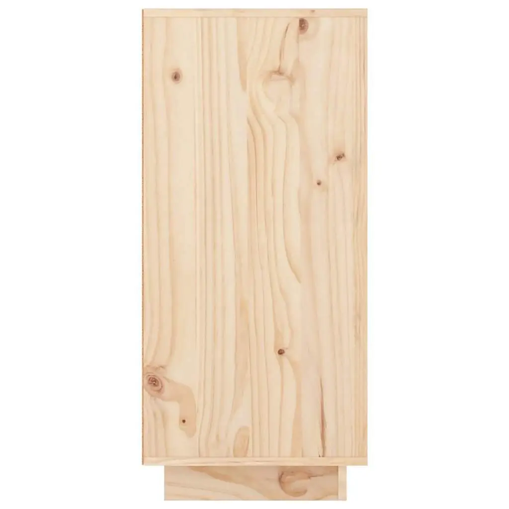 Brown Solid Pine Sideboard Storage Cabinet 2 Doors 3 Drawers for Bedroom and Living Room