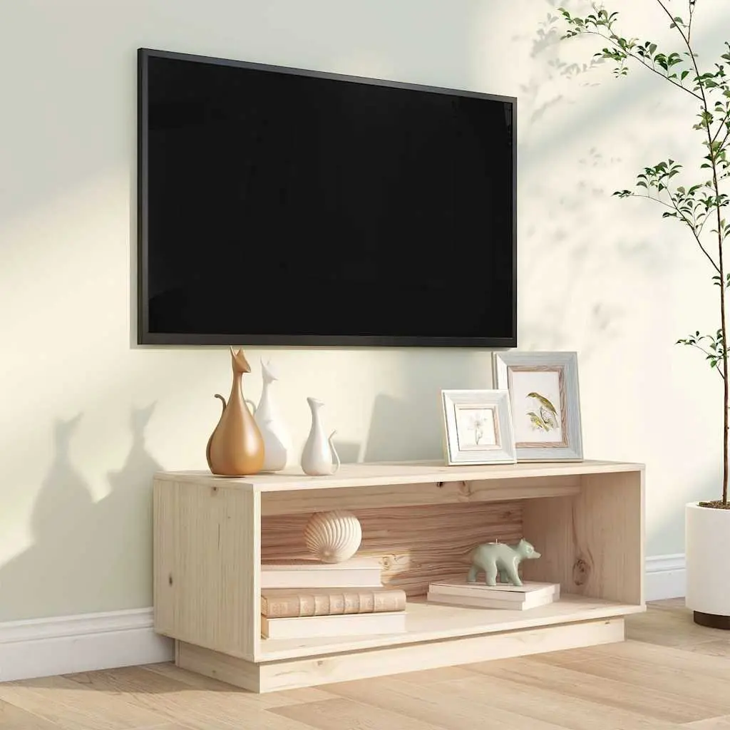 Pine Wood TV Cabinet Brown 90x35x35 cm Living Room Storage Unit