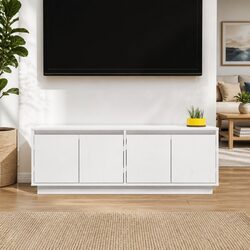 Ideal Storage Solution: White Pine TV Cabinet