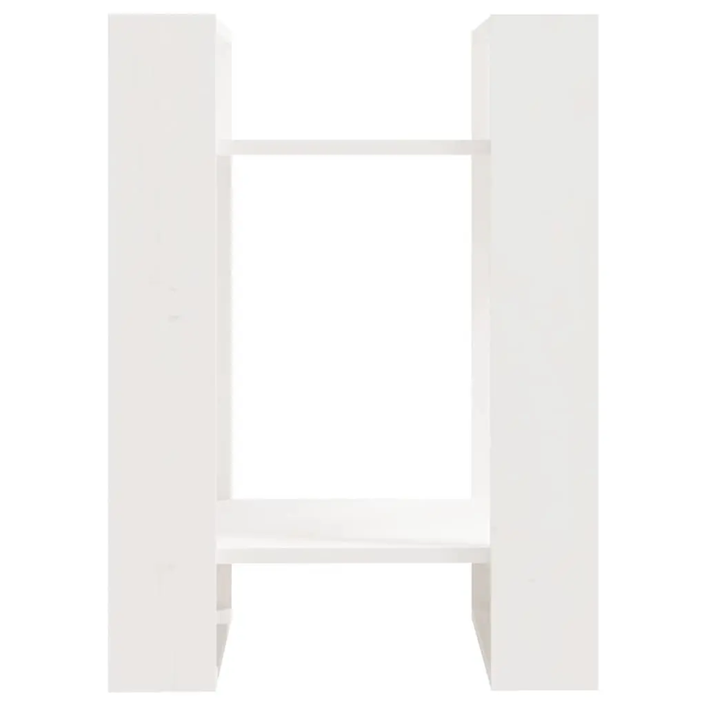 Book Cabinet Room Divider Solid Pine Wood 41W x 35D x 57H cm White