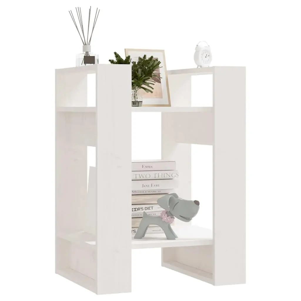 Book Cabinet Room Divider Solid Pine Wood 41W x 35D x 57H cm White