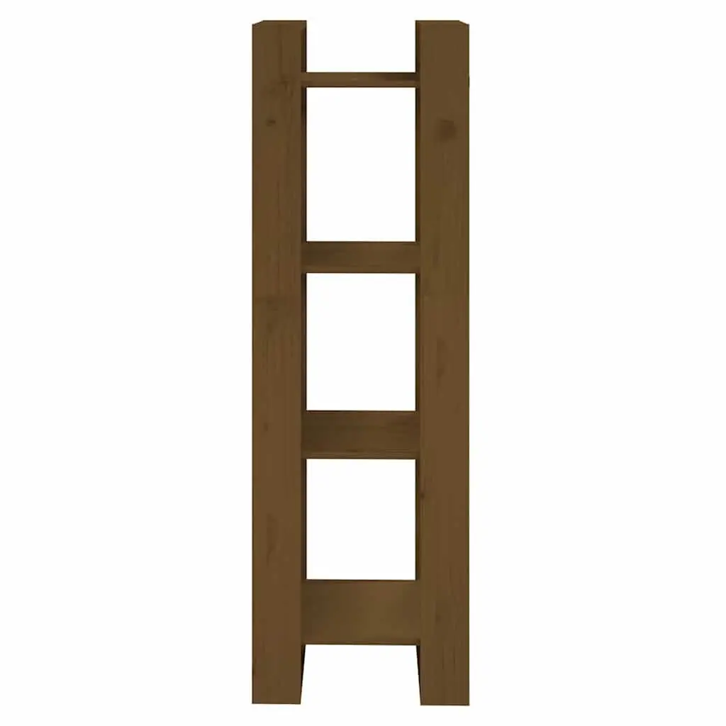 Solid Wood Bookshelf Room Divider Storage Brown 41x35x125 cm
