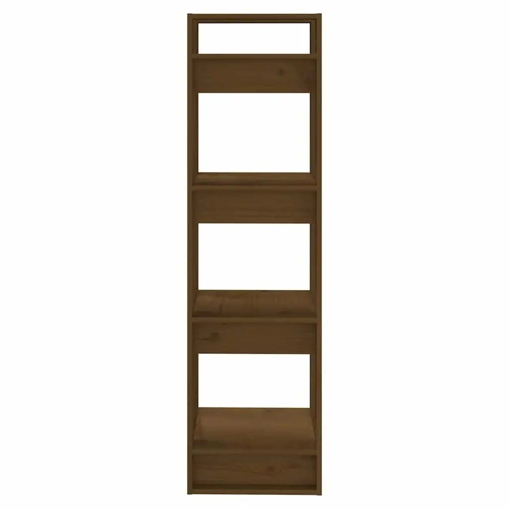 Solid Wood Bookshelf Room Divider Storage Brown 41x35x125 cm