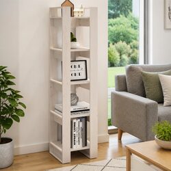 Practical White Book Cabinet Room Divider for Home Use