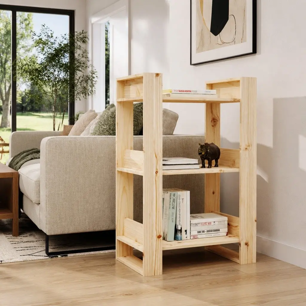 Solid Pine Book Cabinet for Home Use