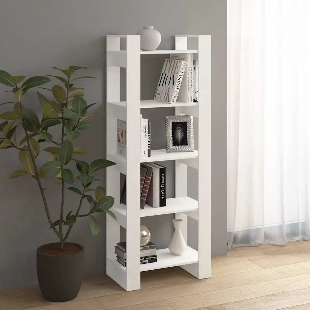 White Book Cabinet Room Divider for Home Spaces