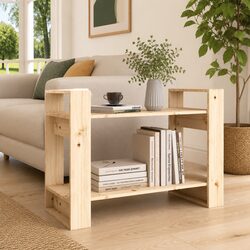 Book Cabinet Room Divider 80x35x56.5cm Solid Pine Wood Bookshelf Storage Shelves