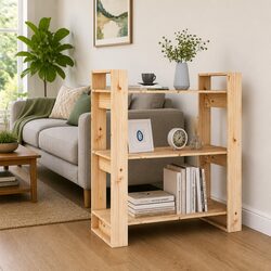 Practical Solid Pine Book Cabinet for Home Use