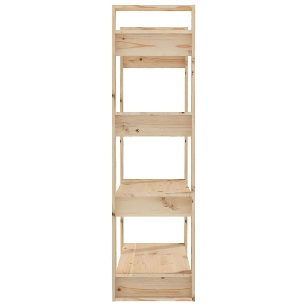 Book Storage Cabinet Solid Pine Wood 80x35x125cm Brown Room Divider Shelving Organiser