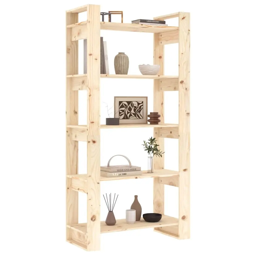 Solid Wood Book Cabinet Room Divider Bookshelf Storage Organizer Brown