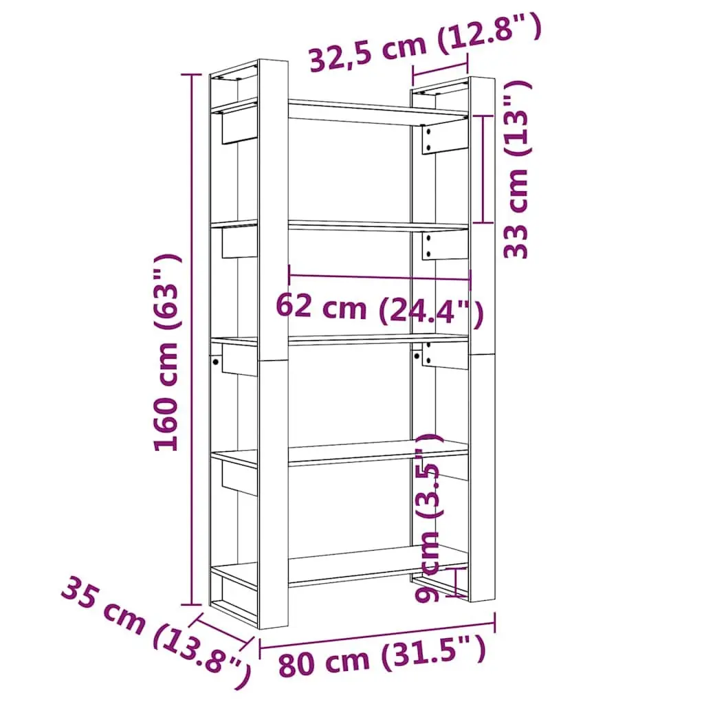 Solid Wood Book Cabinet Room Divider Bookshelf Storage Organizer Brown