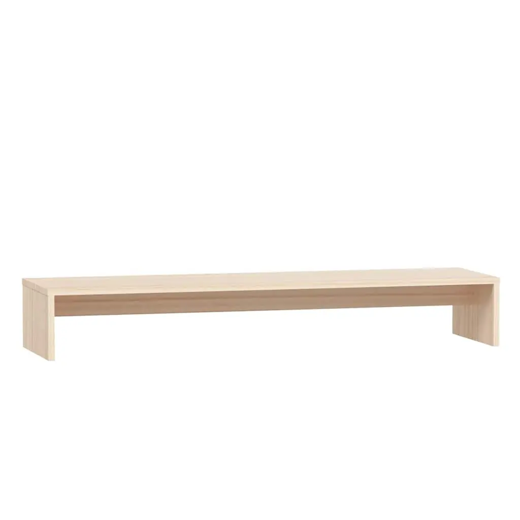 Solid Wood Monitor Stand Pine 100x27x15cm Brown Desktop Riser Keyboard Storage