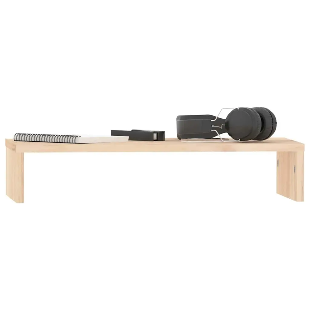 Monitor Stand Solid Wood Pine 50x27x10 cm Brown Computer Riser Desk Organizer
