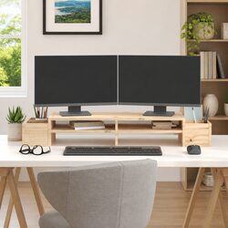 Wooden Monitor Stand for Home Office Organization