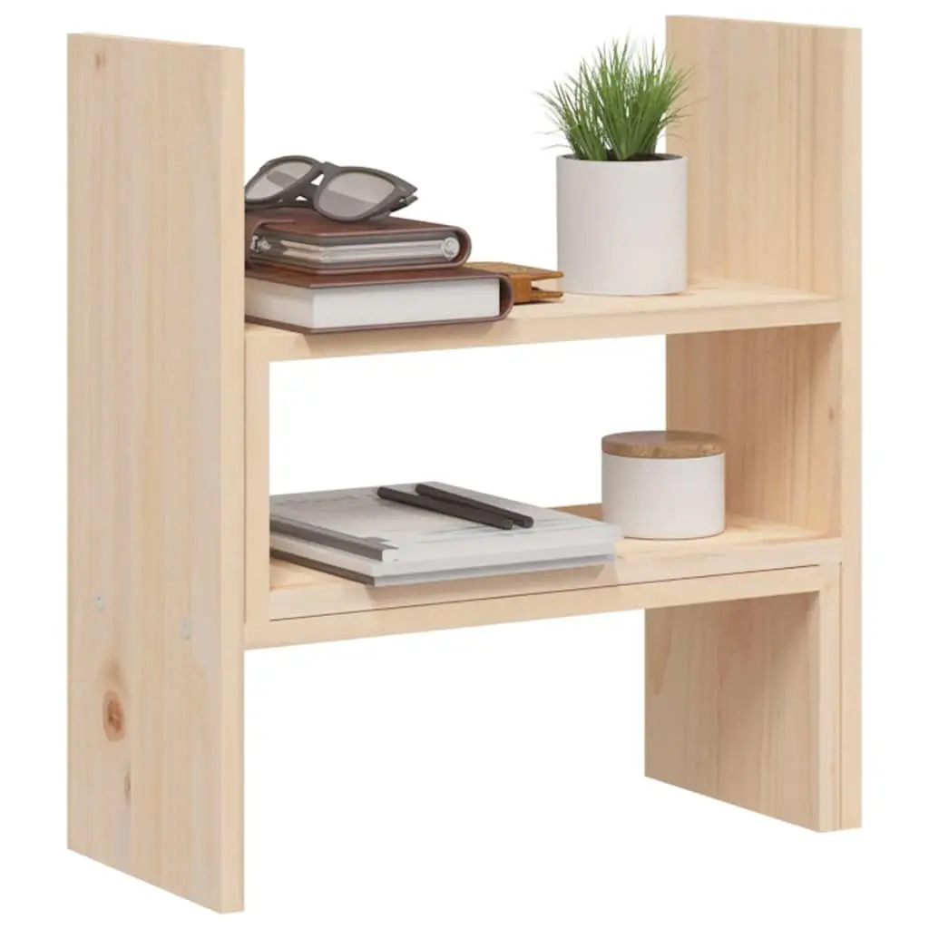 Wooden Monitor Stand Riser Adjustable Solid Pine 39-72cm Brown