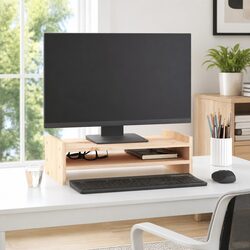 Practical Wooden Monitor Stand for Your Desk