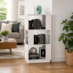 Practical White Book Cabinet for Multi-Use Spaces