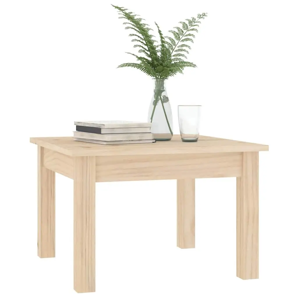 Solid Wood Coffee Table 45x45x30 cm Square Pine Wooden Side Table Brown