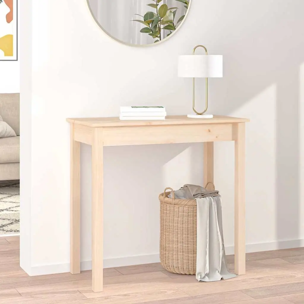 Console Table Solid Pine Wood 80x40x75cm Brown Side Entry Hall Display Accent Furniture