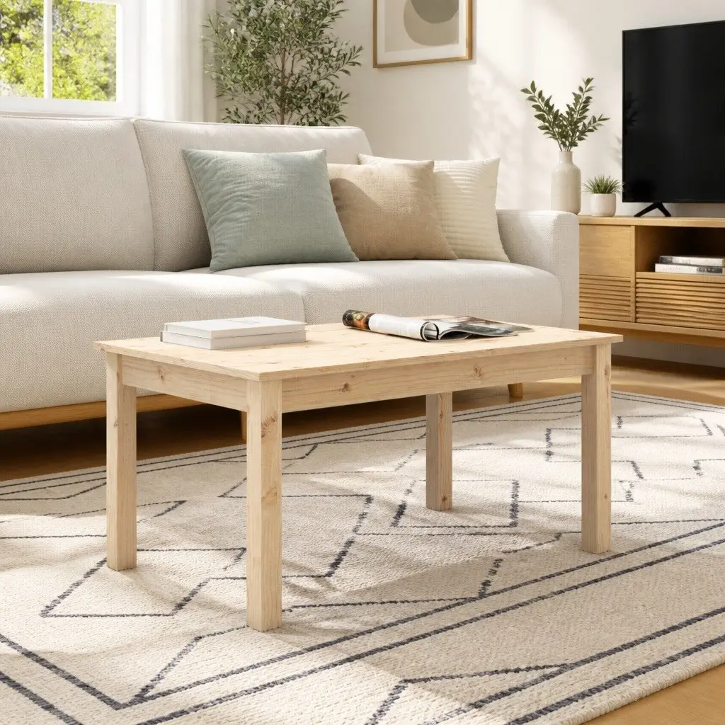 Coffee Table 80x50x40 cm Brown Wooden Living Room Side Table Accent Furniture