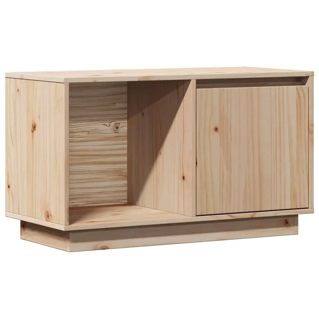 Solid Wood TV Cabinet Pine 74x35x44 cm Brown Storage Unit Living Room Furniture
