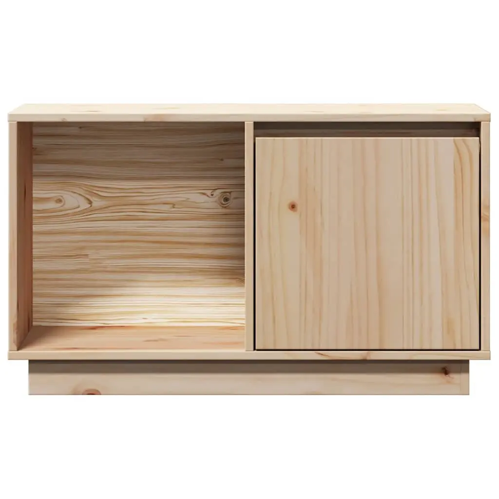 Solid Wood TV Cabinet Pine 74x35x44 cm Brown Storage Unit Living Room Furniture