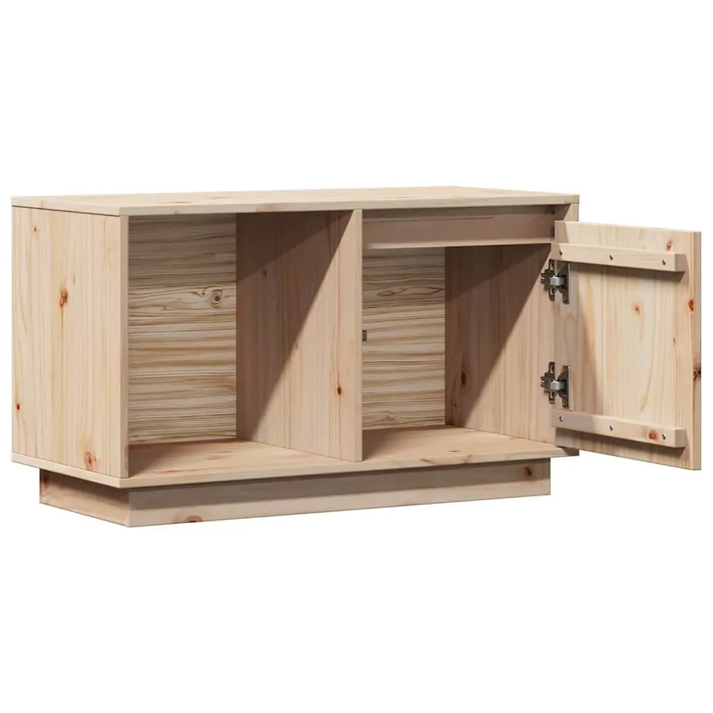 Solid Wood TV Cabinet Pine 74x35x44 cm Brown Storage Unit Living Room Furniture