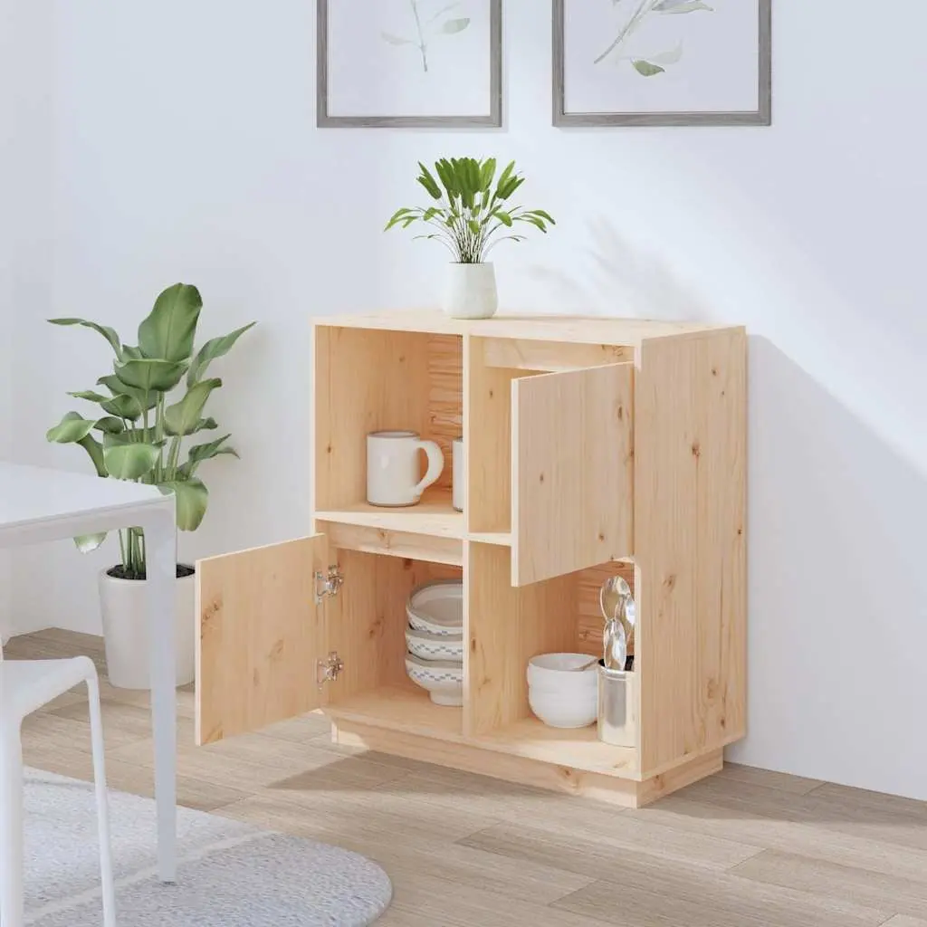 Solid Wood Pine Sideboard 74x35x80cm