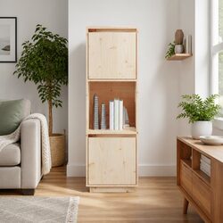 Versatile Solid Wood Pine Highboard for Home Use 38x35x117cm