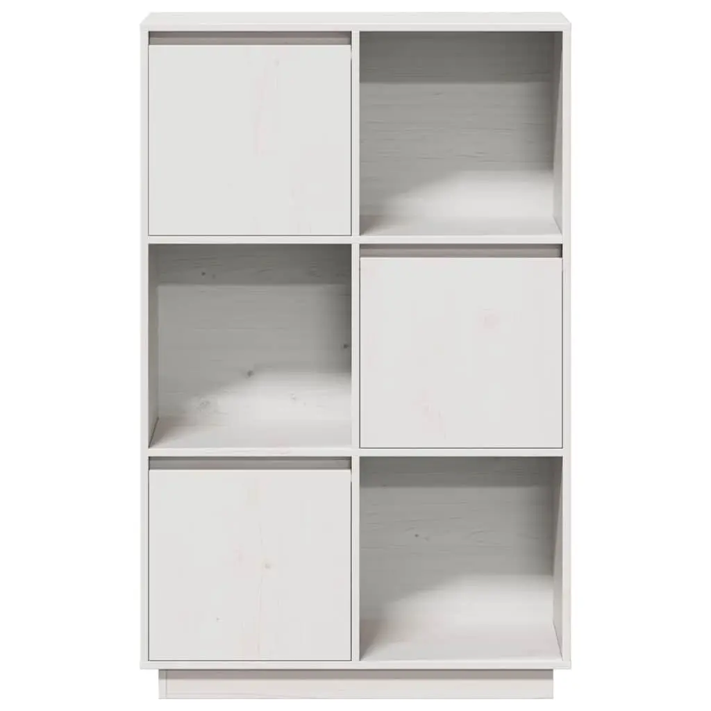 Highboard White Solid Pine Wood Storage Cabinet Sideboard Cupboard 74x35x117cm