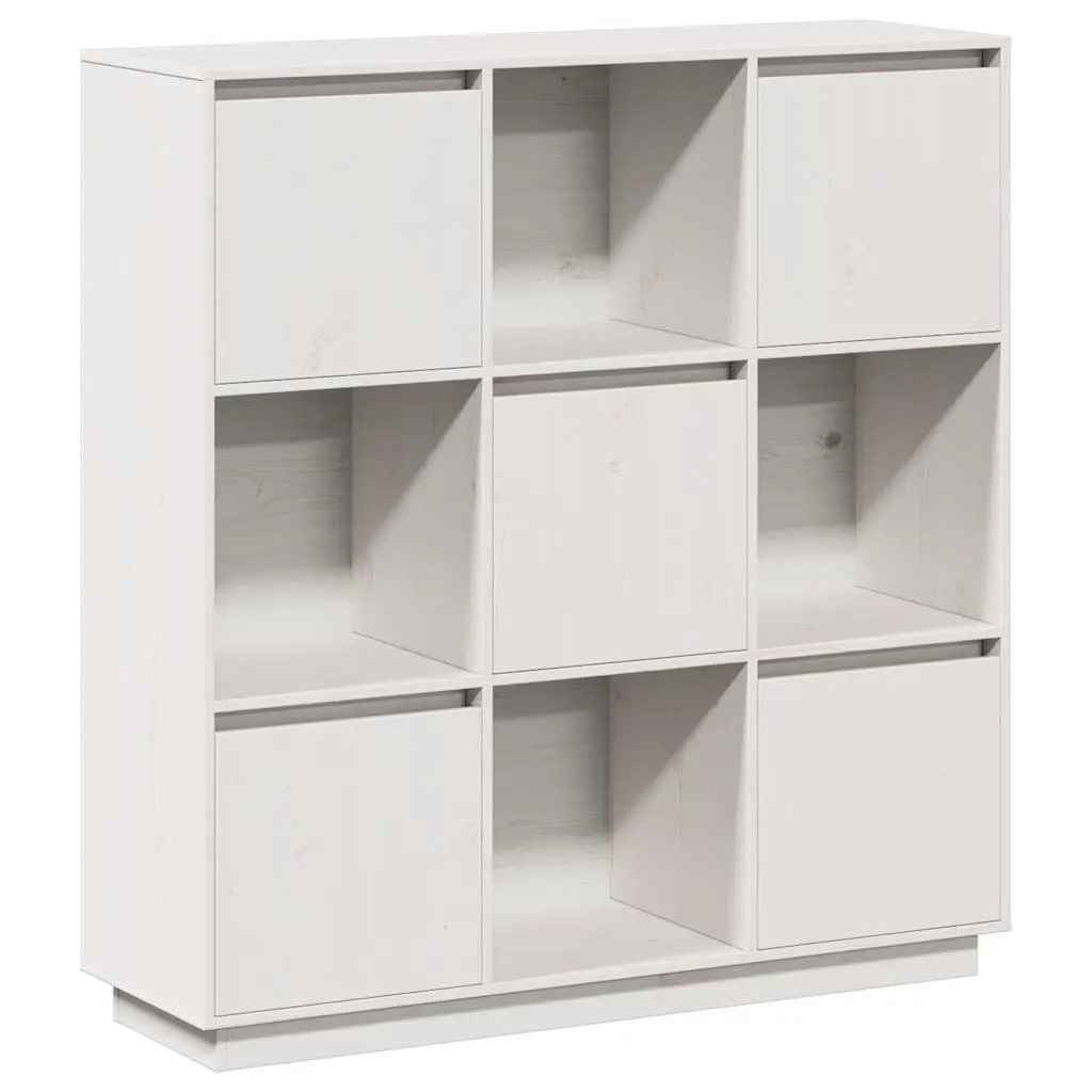 Highboard Cabinet Solid Pine Wood 5-Door Storage 110.5W x 35D x 117H cm White