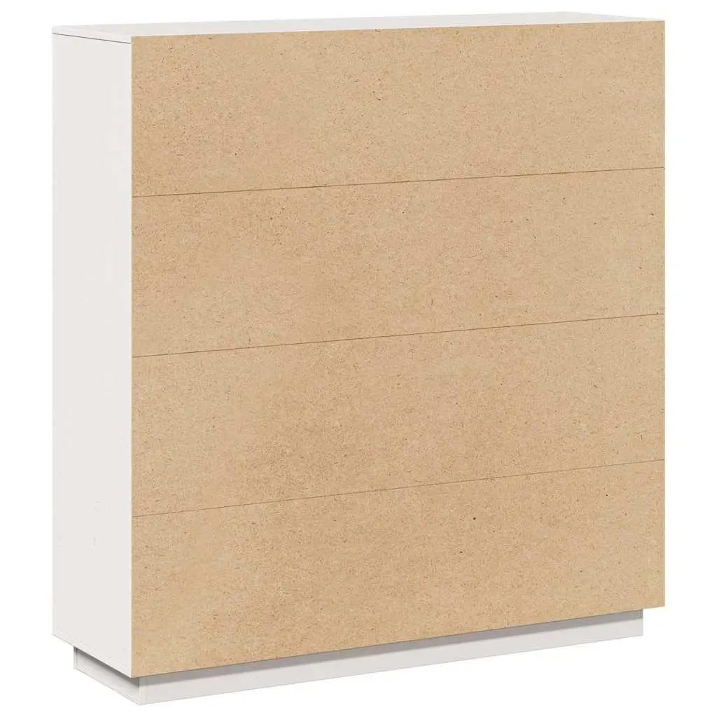 Highboard Cabinet Solid Pine Wood 5-Door Storage 110.5W x 35D x 117H cm White