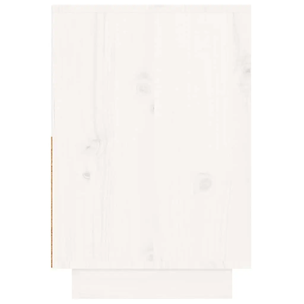 White Bedside Cabinets Solid Pine Wood 60x34x51 cm Storage Nightstand 2 Piece