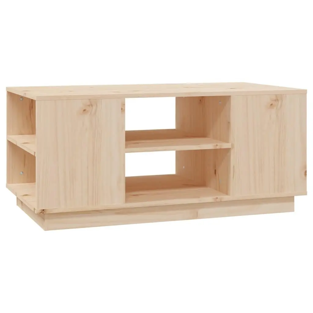 Coffee Table Solid Pine Wood Brown 90x49x40.5cm with Storage Compartments