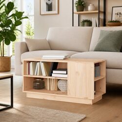 TV Cabinet 80x35x40.5 cm Brown Wooden Media Storage Unit Shelves