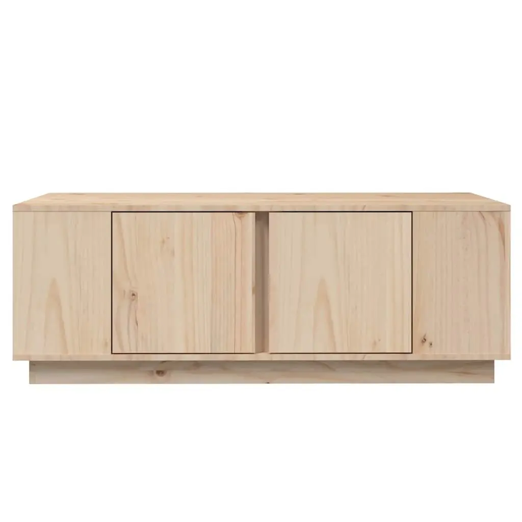 Coffee Table Solid Pine Wood 110x50x40cm Brown with 4 Storage Compartments and 2 Doors