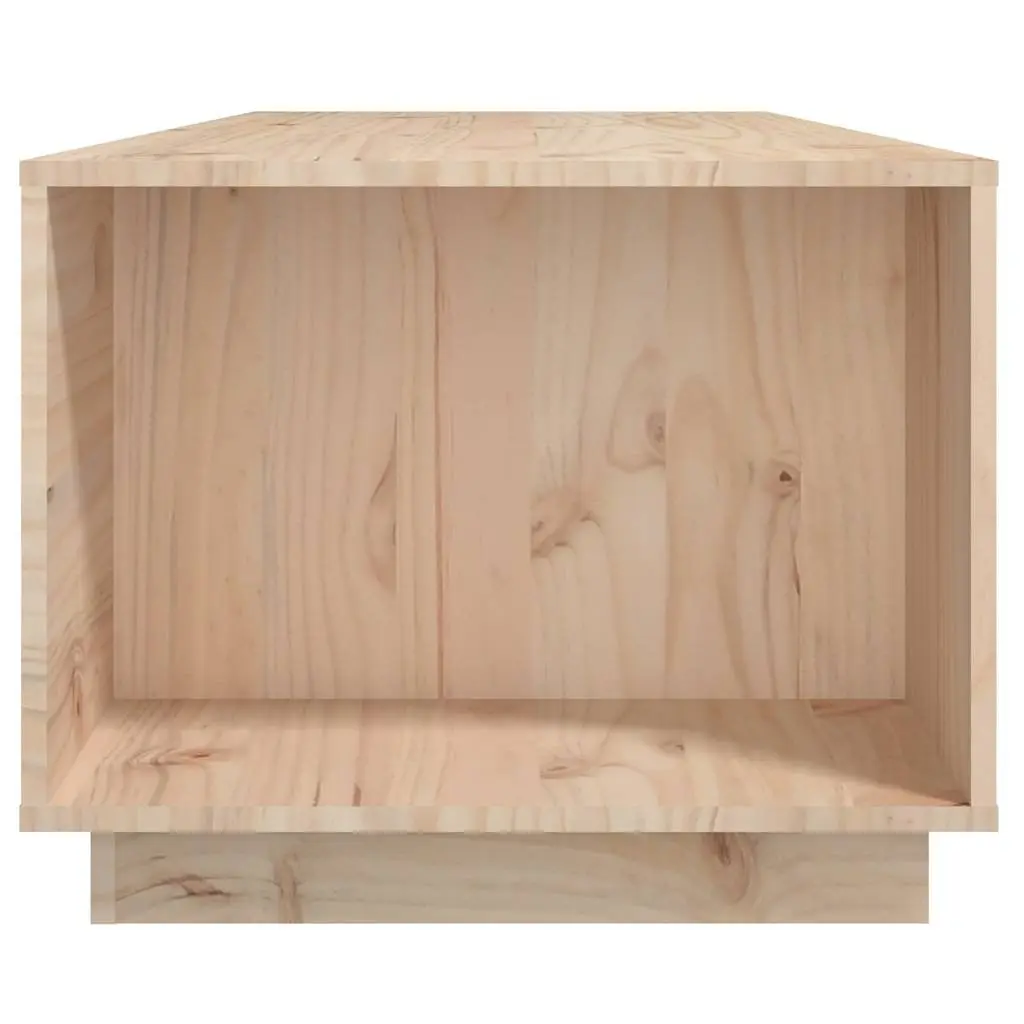Coffee Table Solid Pine Wood 110x50x40cm Brown with 4 Storage Compartments and 2 Doors