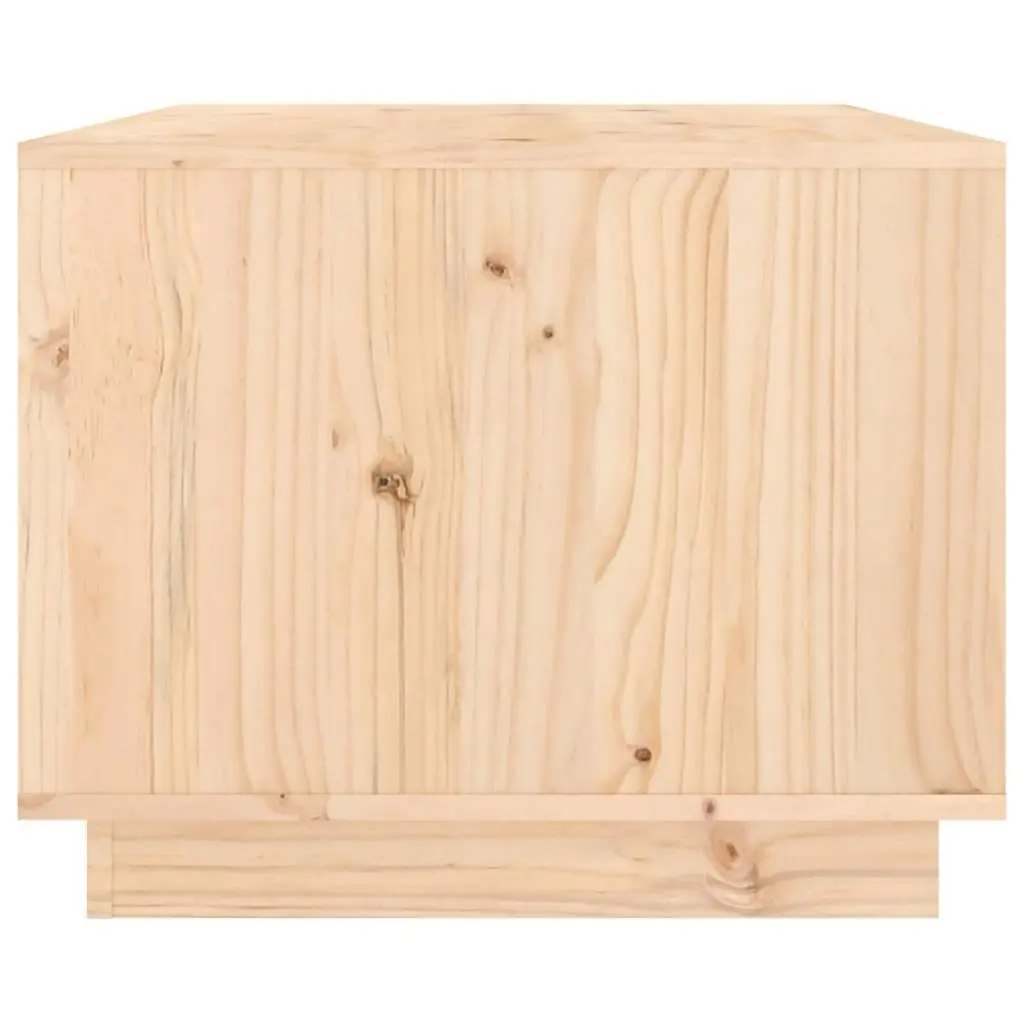Brown Coffee Table Solid Pine Wood 80x50x40cm with Storage Compartments for Living Room