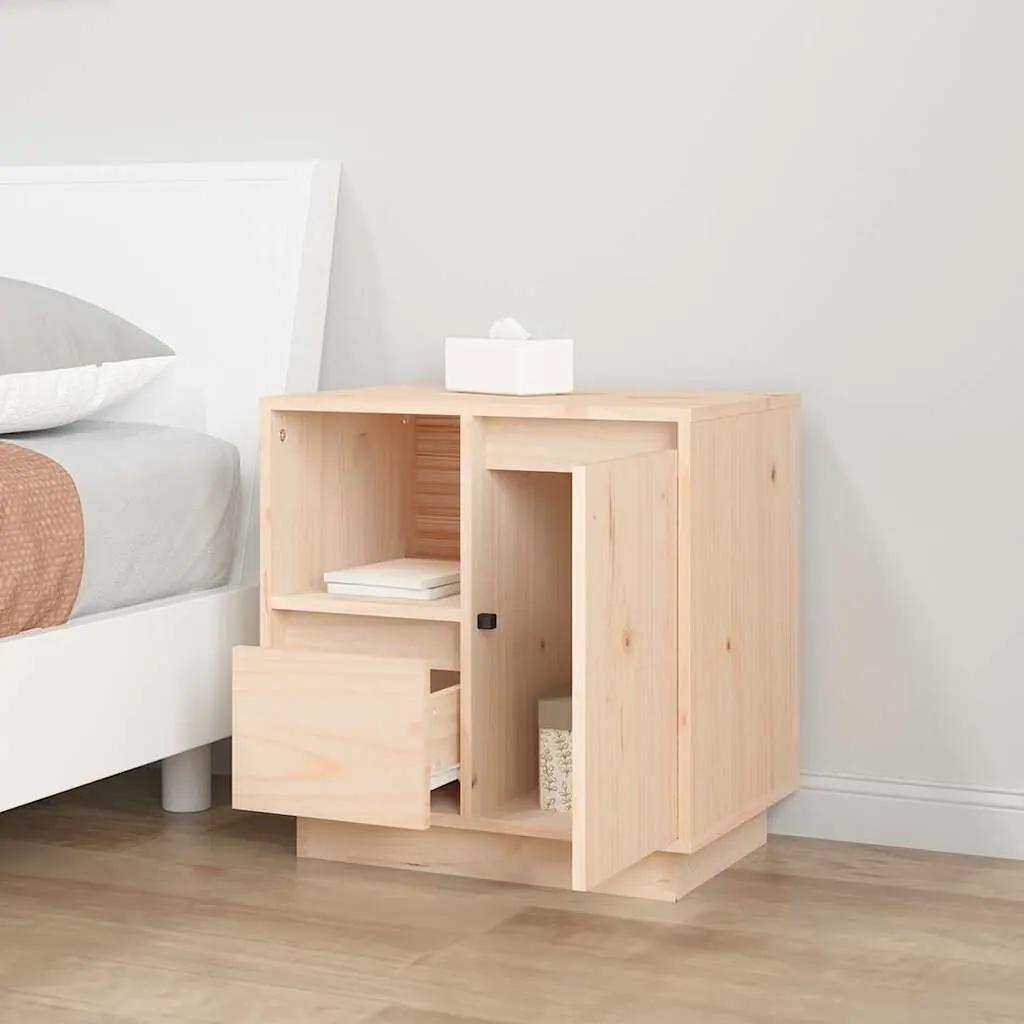 Bedside Cabinets 2 pcs Solid Wood Storage Nightstand Side Table Brown