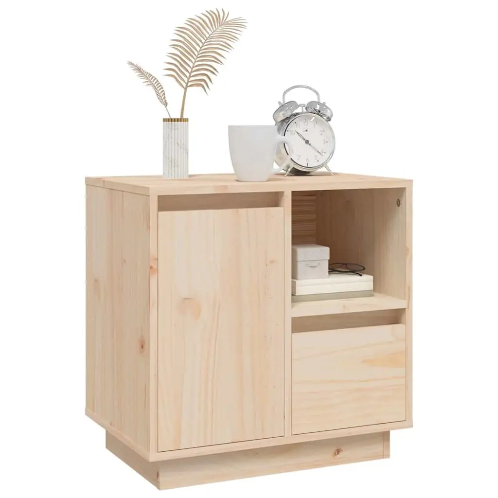 Bedside Cabinets 2 pcs Solid Wood Storage Nightstand Side Table Brown
