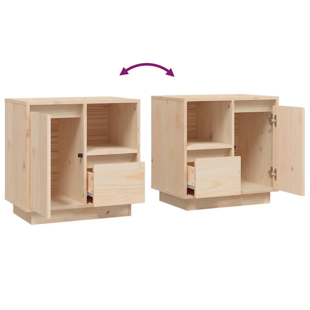 Bedside Cabinets 2 pcs Solid Wood Storage Nightstand Side Table Brown