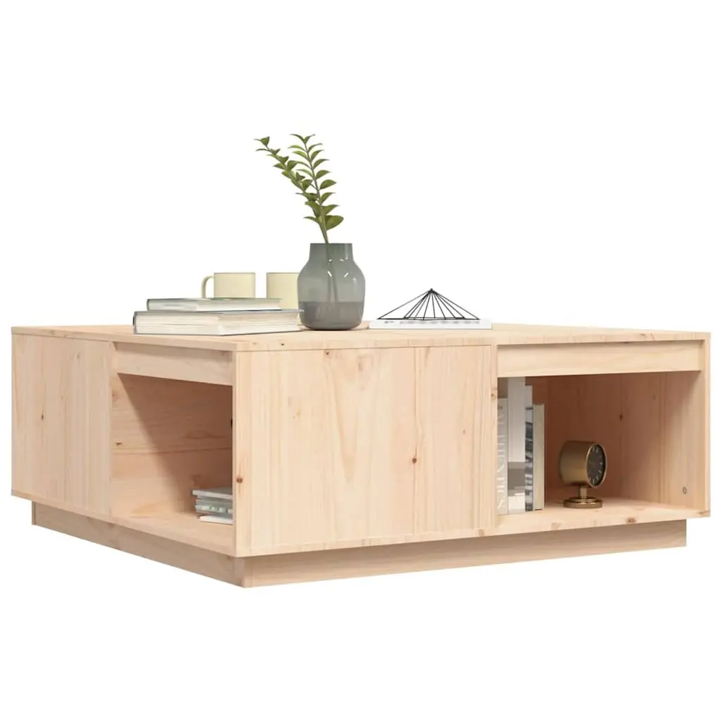 Coffee Table Solid Pine Wood 100x101x40.5cm Brown Storage Accent Furniture
