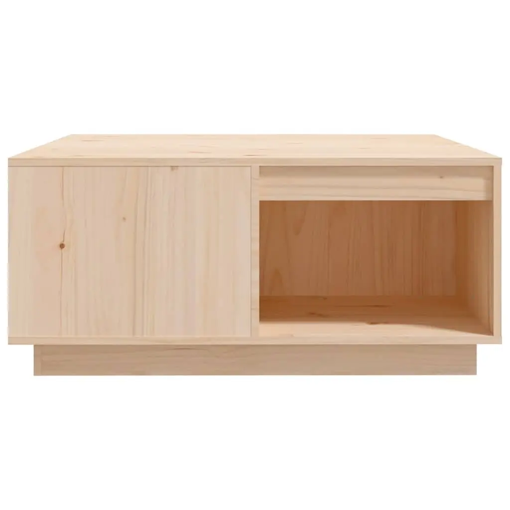 Coffee Table 80x81x36.5 cm Brown Solid Pine Wood Storage Living Room Furniture