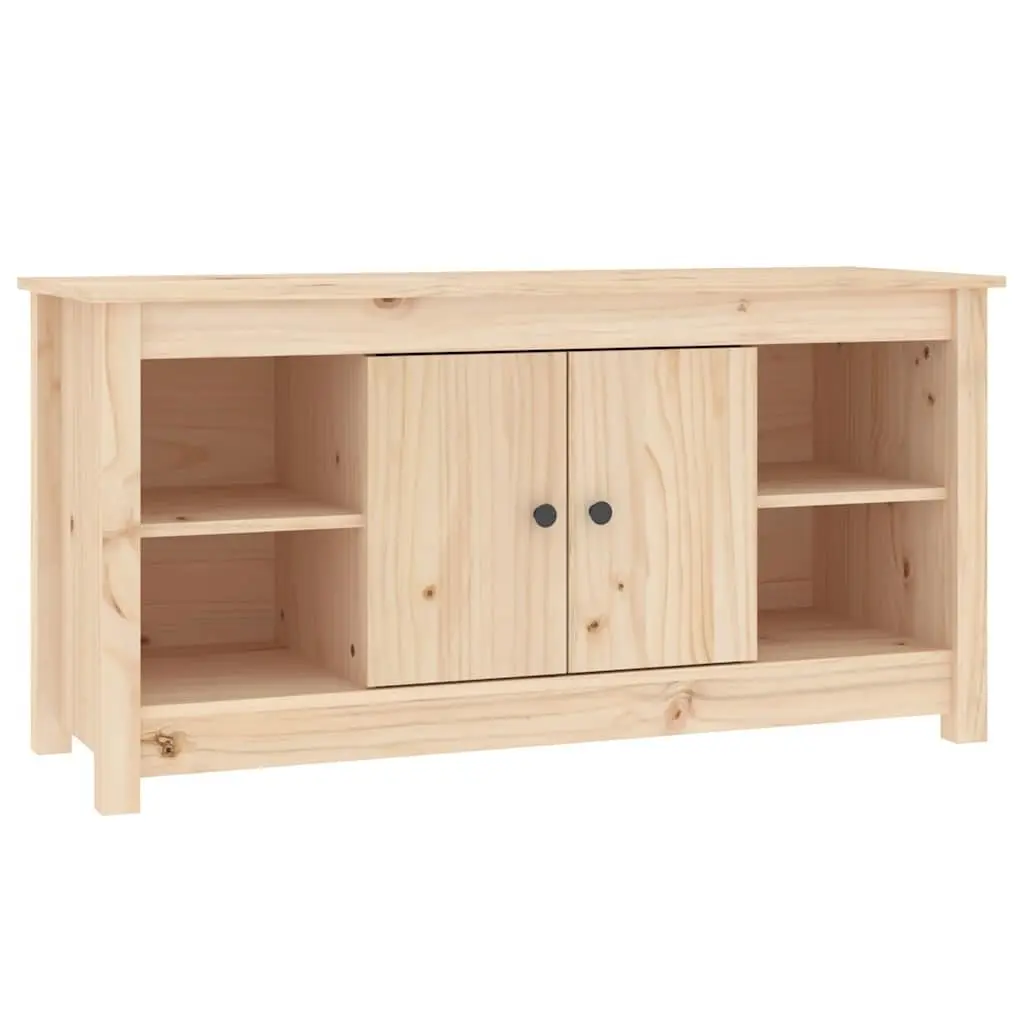 TV Cabinet 103x36.5x52 cm Wooden Storage Unit with Doors Open Shelves Brown