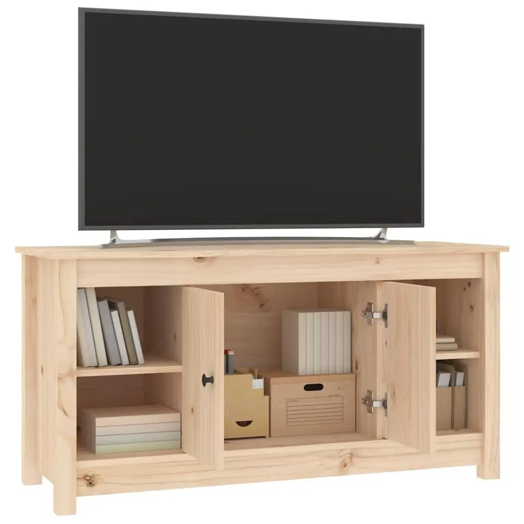 TV Cabinet 103x36.5x52 cm Wooden Storage Unit with Doors Open Shelves Brown