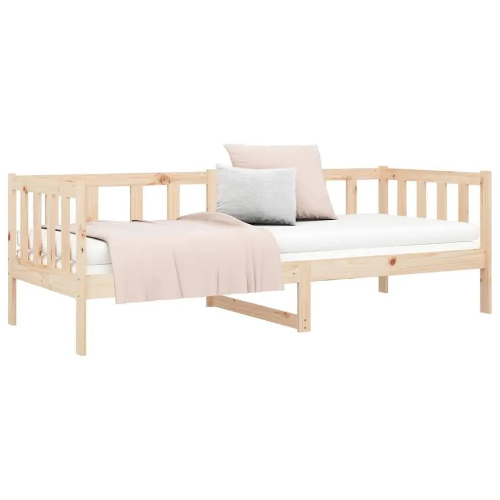 Day Bed Wooden Frame Pine Wood 90x190 cm Brown