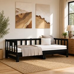 Black Wooden Day Bed for Guests