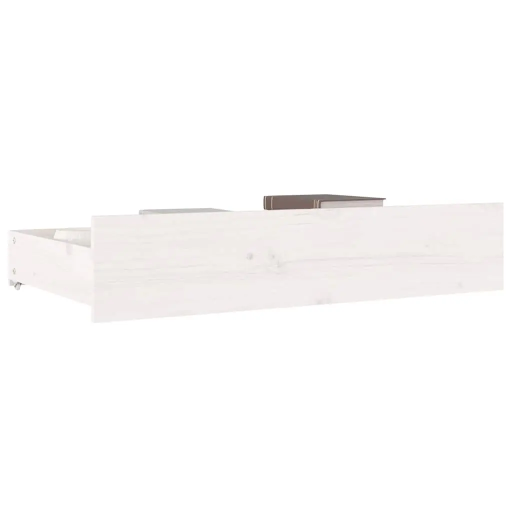 Under Bed Storage Drawers Solid Pine Wood White 4 Piece
