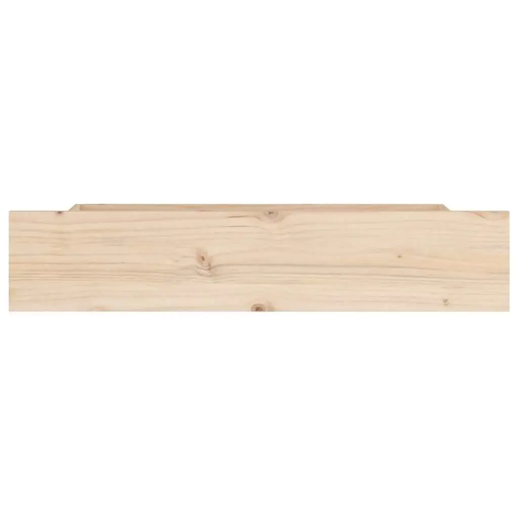 Under Bed Storage Drawers 4 pcs Solid Wood Pine Brown Bedroom Organiser