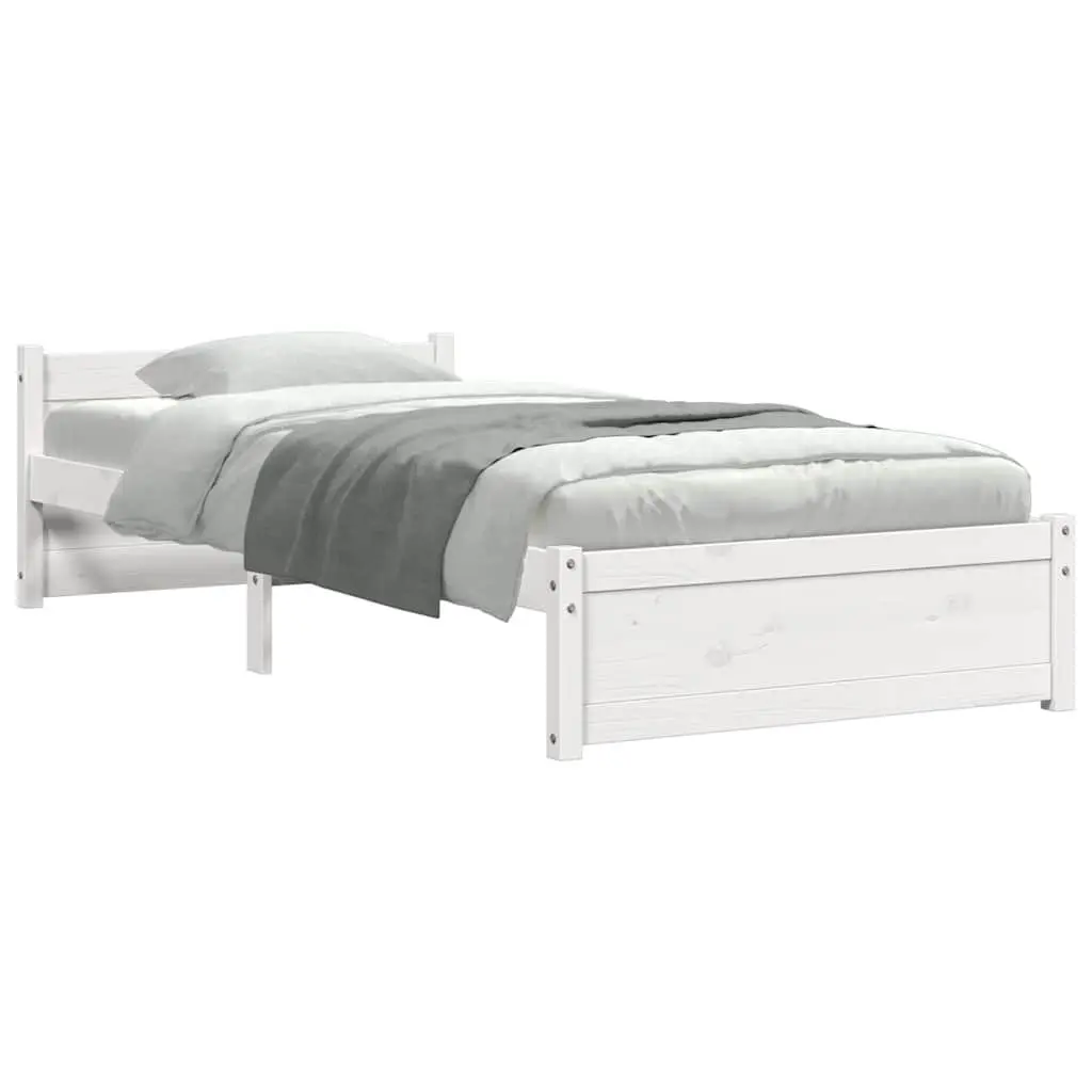 Solid Wood Bed Frame Single 90x190cm White Pine Bedroom Furniture